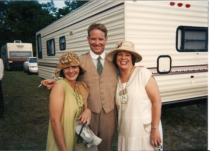 On the set of Margaret Mitchell Story. Robin plays Melora.