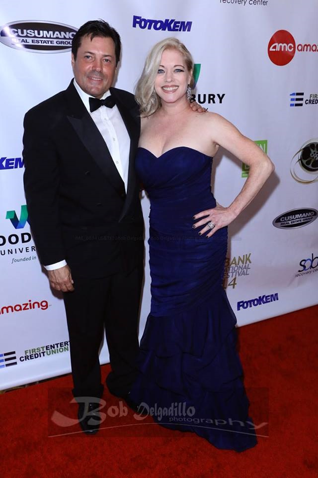 Jeff Rector and Kelly Mullis at Bombshell Premiere at Burbank International Film Festival, Sept. 3, 2014. Kelly starred as Marilyn Monroe.