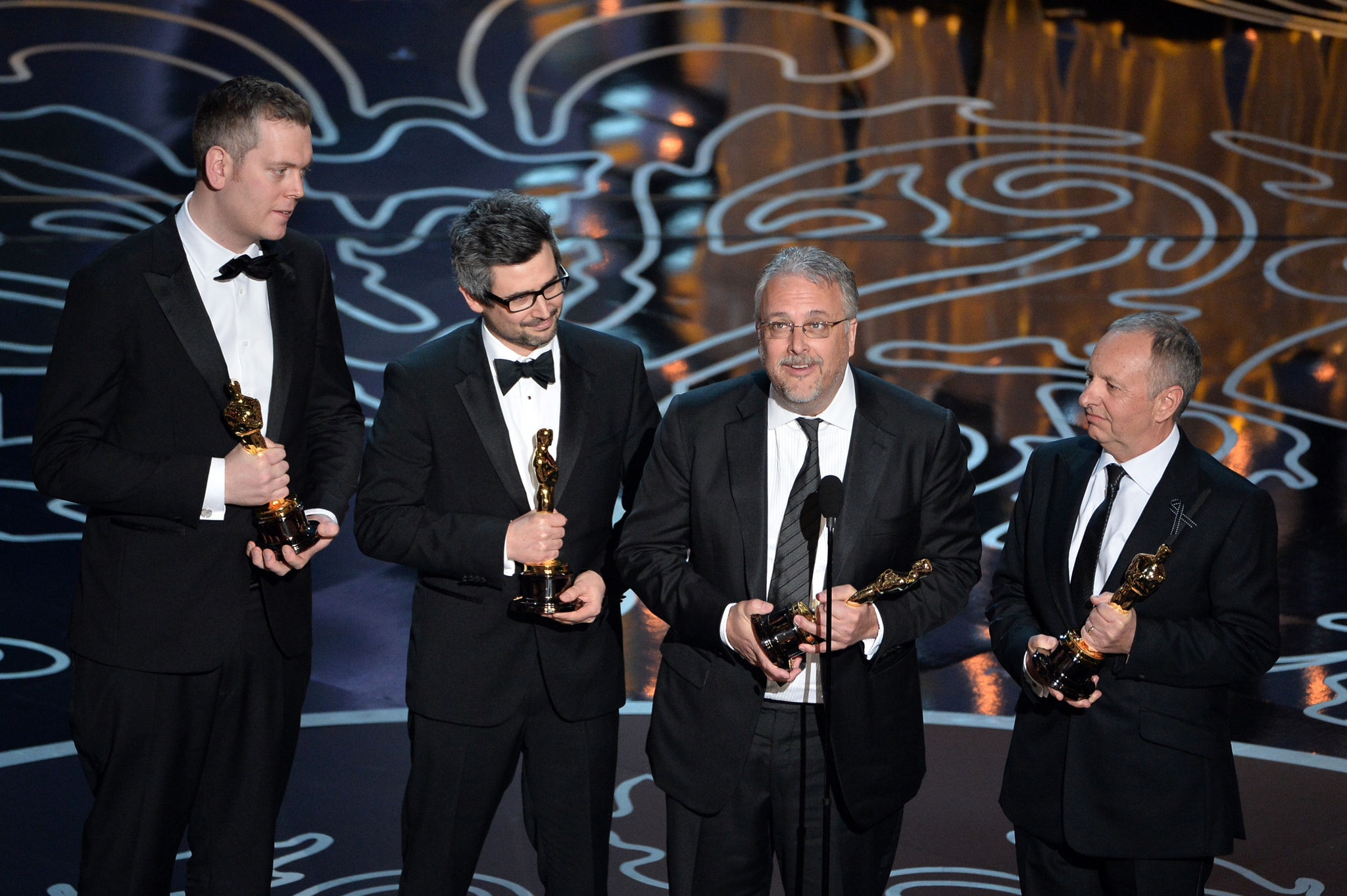 Skip Lievsay, Chris Munro, Christopher Benstead and Niv Adiri at event of The Oscars (2014)