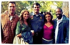 Campion Murphy on set with Escapee cast
