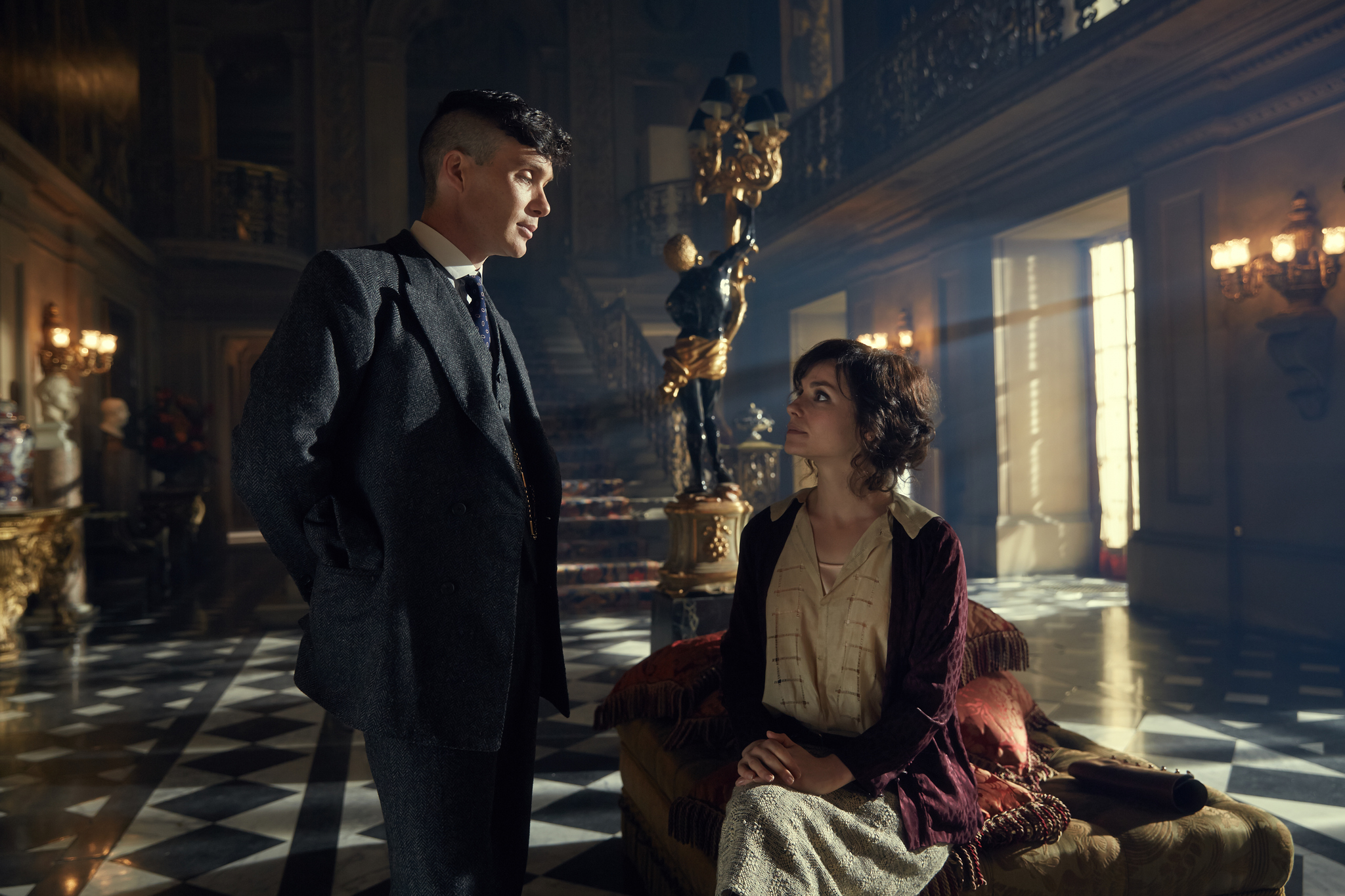 Still of Cillian Murphy and Charlotte Riley in Peaky Blinders (2013)