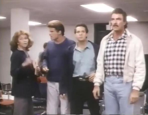 Jacqueline Murphy, Ted Danson,Steve Guttenberg, & Tom Selleck in 