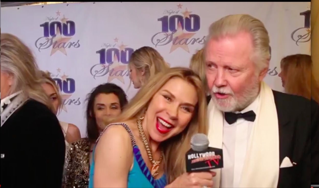 Jacqueline Murphy Interviewing Jon Voight Oscars 2014 @ Night of 100 Stars