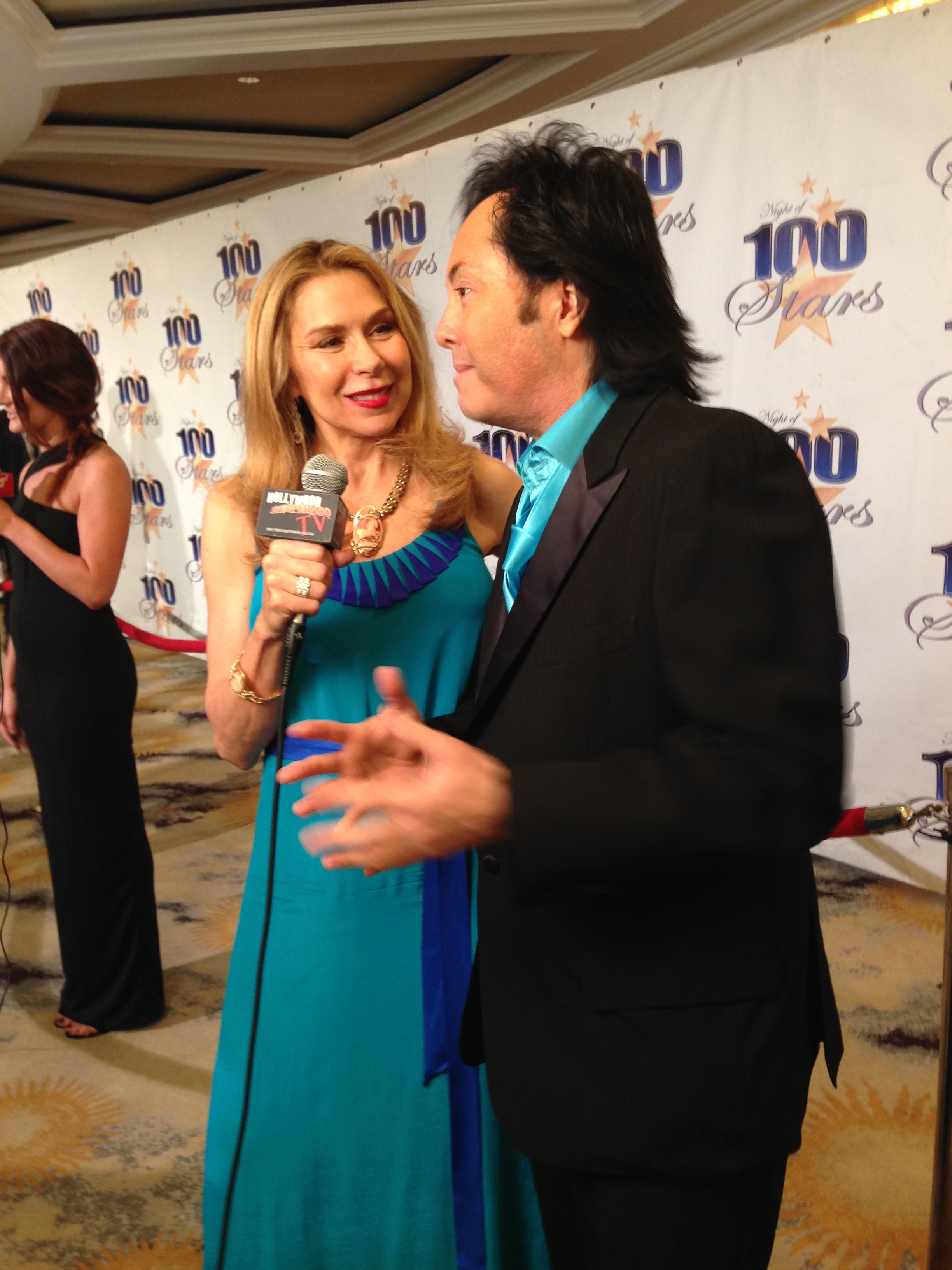 Red Carpet Jacqueline Murphy interviewing w/ Co-Host Jaime Munroy for Hollywood Desperado TV @ Night of 100 Stars on Oscar night 2014