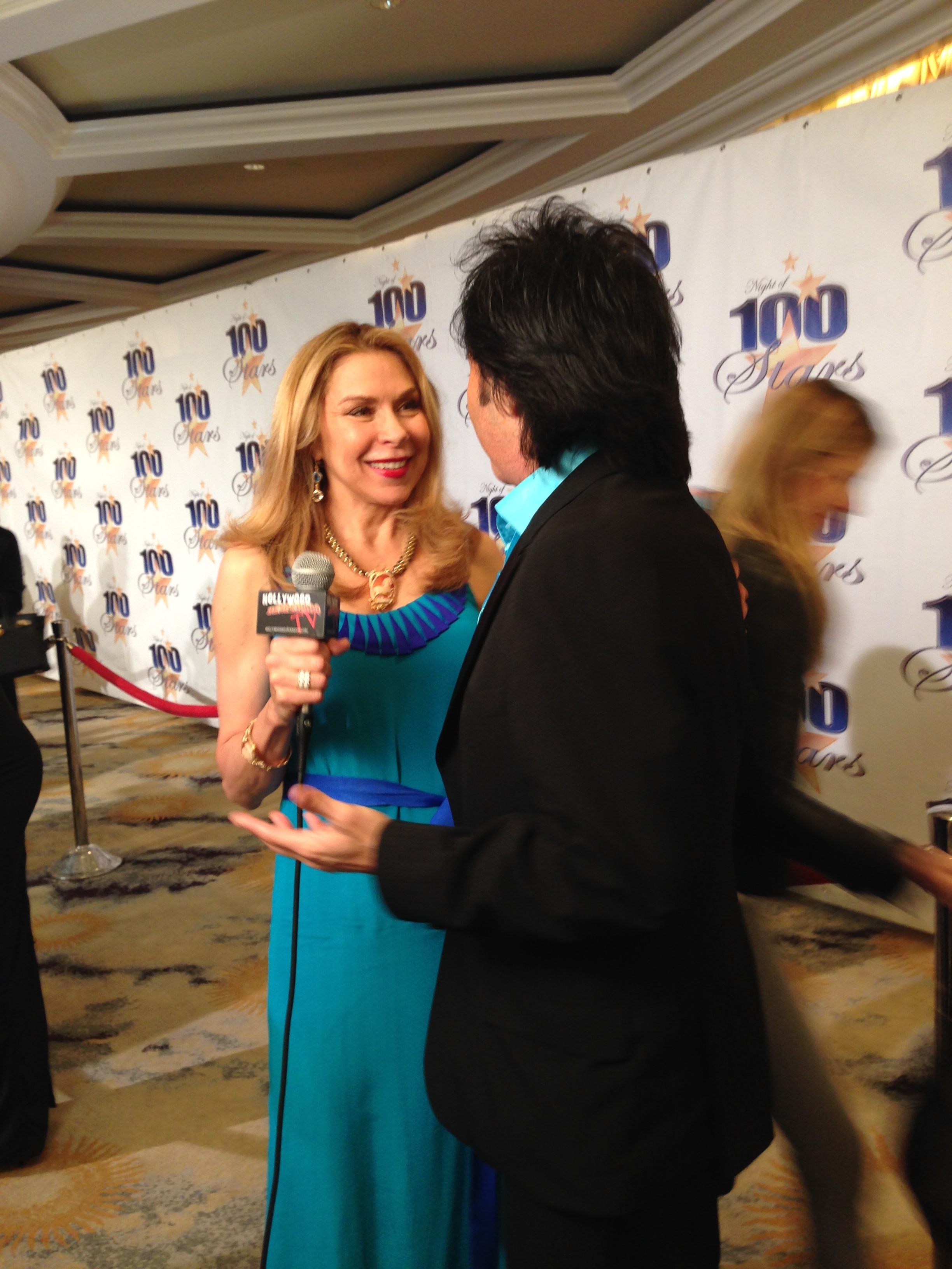 Jacqueline Murphy As on air personality interviewing on the Red Carpet @ Night of 100 Stars