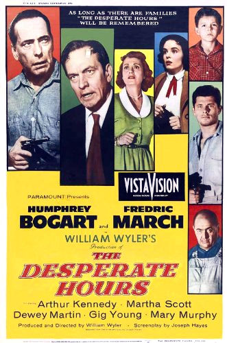 Humphrey Bogart, Richard Eyer, Fredric March, Dewey Martin, Mary Murphy and Martha Scott in The Desperate Hours (1955)