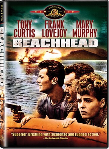 Tony Curtis, Frank Lovejoy and Mary Murphy in Beachhead (1954)