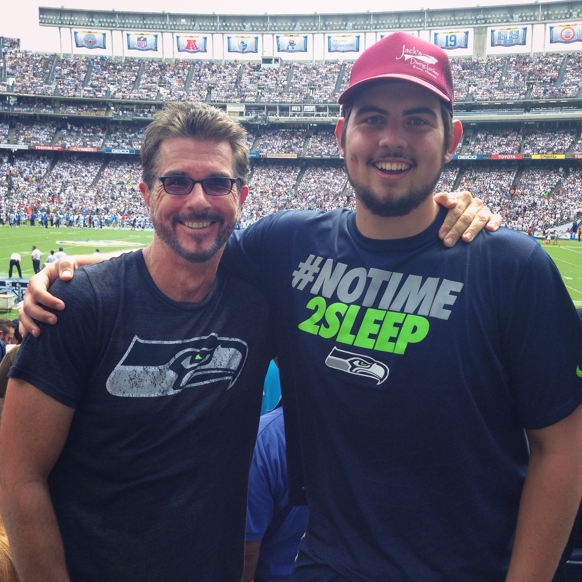 Dad and son - Go Hawks!