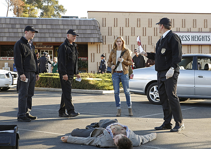 Still of Mark Harmon, Sean Murray, Michael Weatherly and Emily Wickersham in NCIS: Naval Criminal Investigative Service (2003)