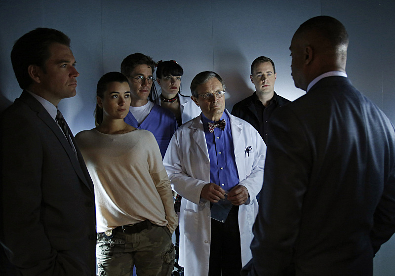 Still of Pauley Perrette, Rocky Carroll, David McCallum, Sean Murray, Michael Weatherly, Brian Dietzen and Cote de Pablo in NCIS: Naval Criminal Investigative Service (2003)