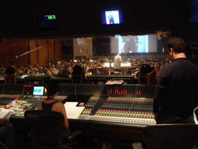 Black Ops sessions Warner Bros Eastwood Scoring Stage. Sean with Emilie Bernstein