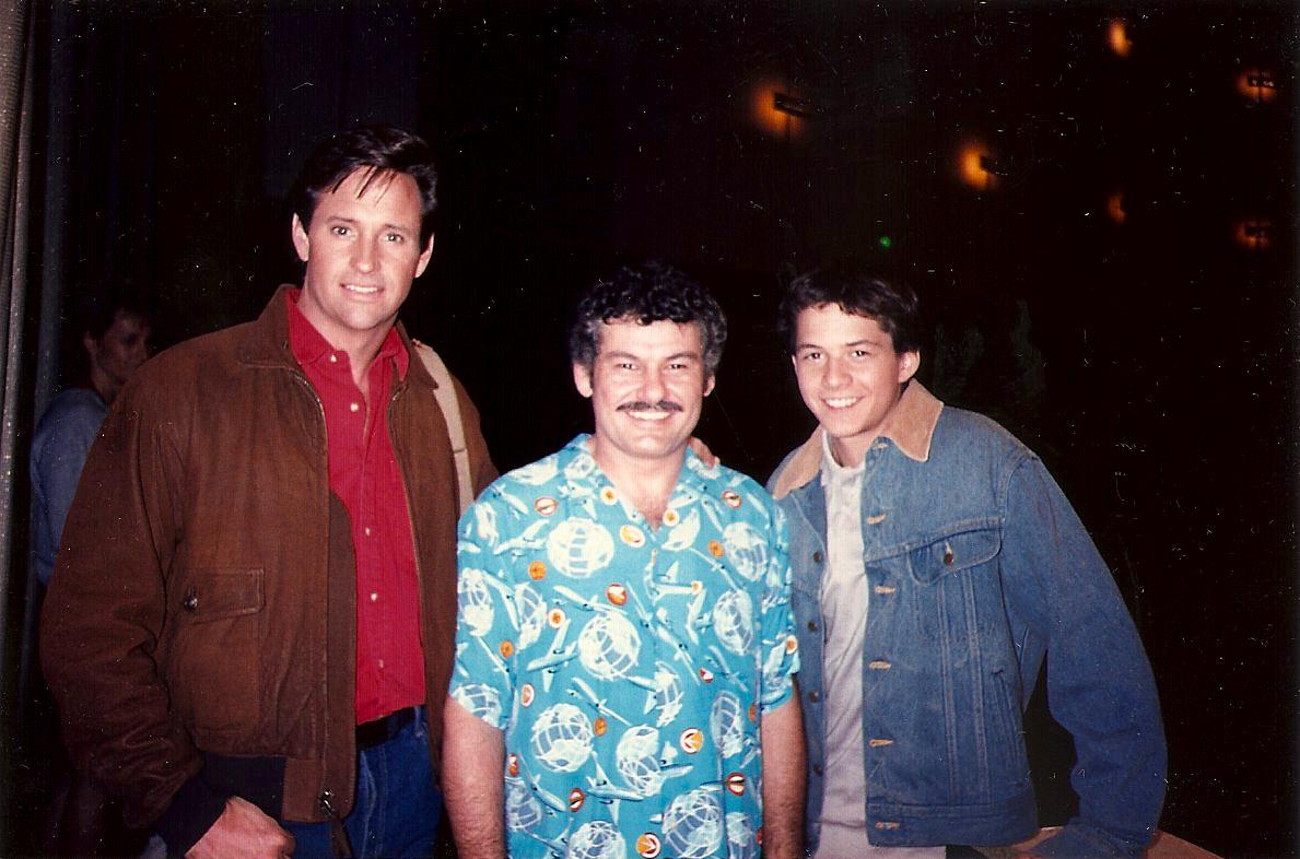 Mike Muscat with Robert Hays and Christopher Daniel Barnes on the set of Starman.
