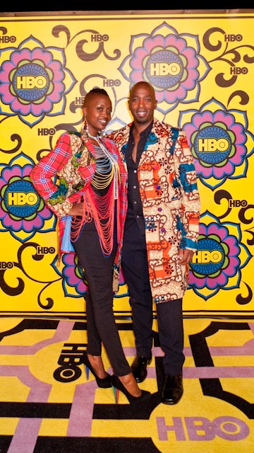 Wamuhu and Ntare Guma Mbaho Mwine arrive at HBO's Emmy Party, September 23, 2012.