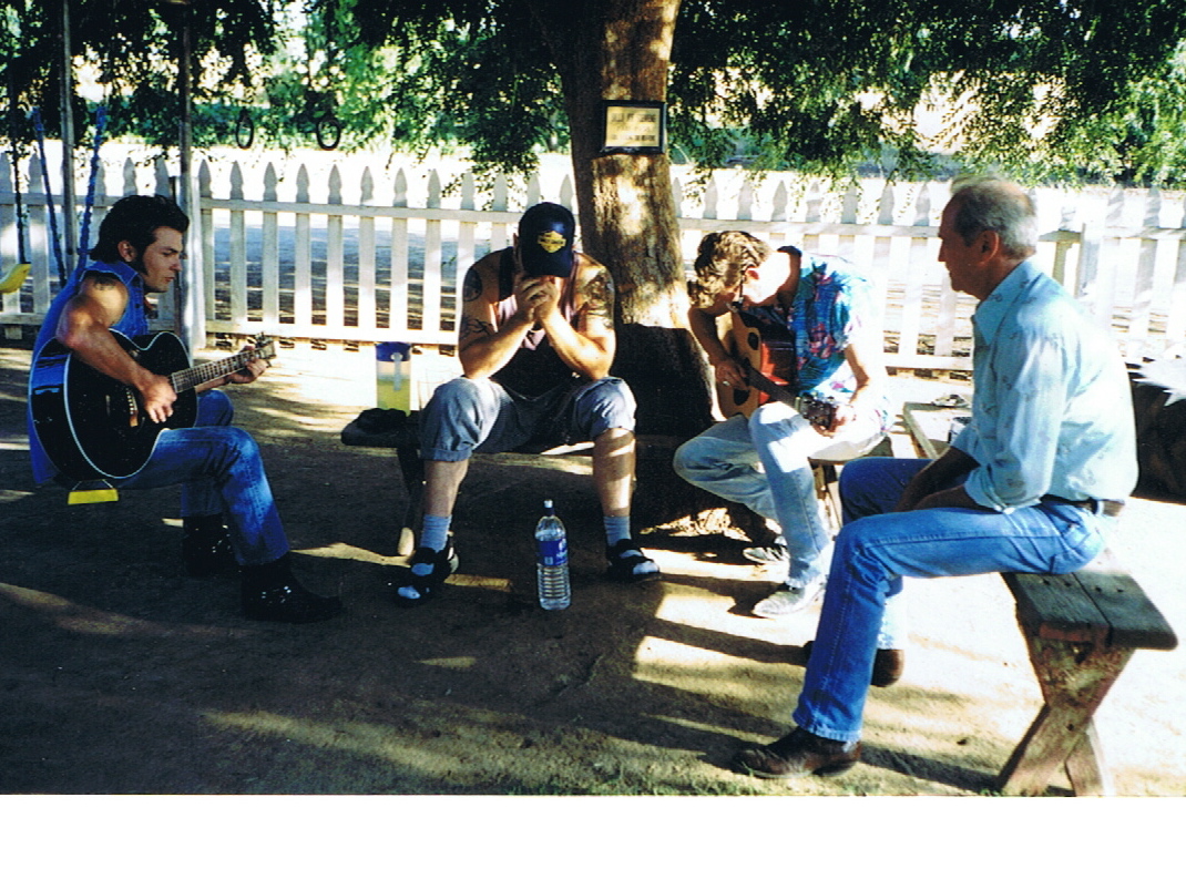 Brad Hawkins, Max Myers, Levi Kreis & Scott Wilson on the set of Don't Let Go.