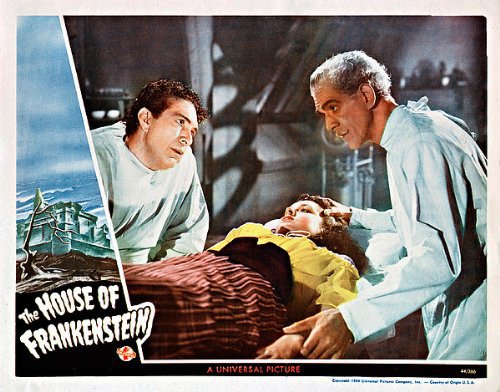 Boris Karloff, Anne Gwynne and J. Carrol Naish in House of Frankenstein (1944)