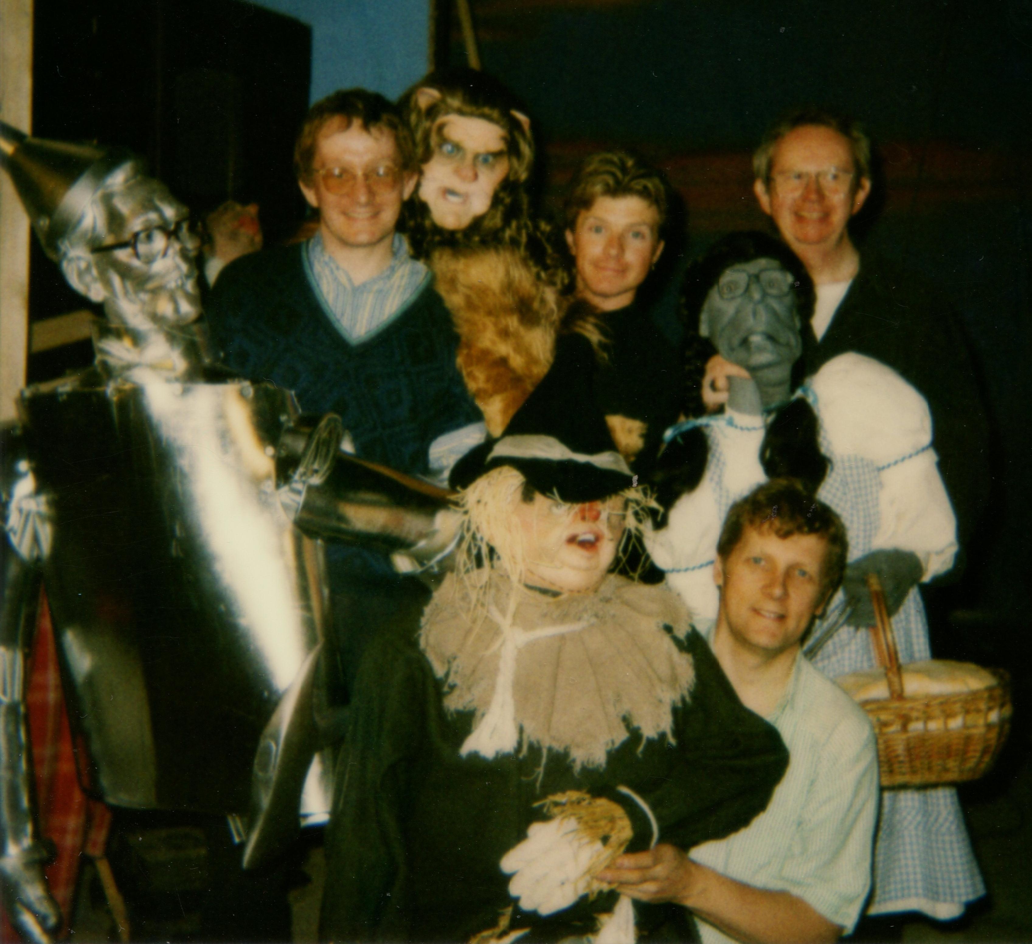 Steve Nallon, (left) with fellow puppeteers on set of TV series SPITTING IMAGE.