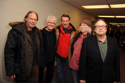 David Crosby, Geoffrey Gilmore, Graham Nash, Stephen Stills and Neil Young at event of CSNY/Déjà Vu (2008)