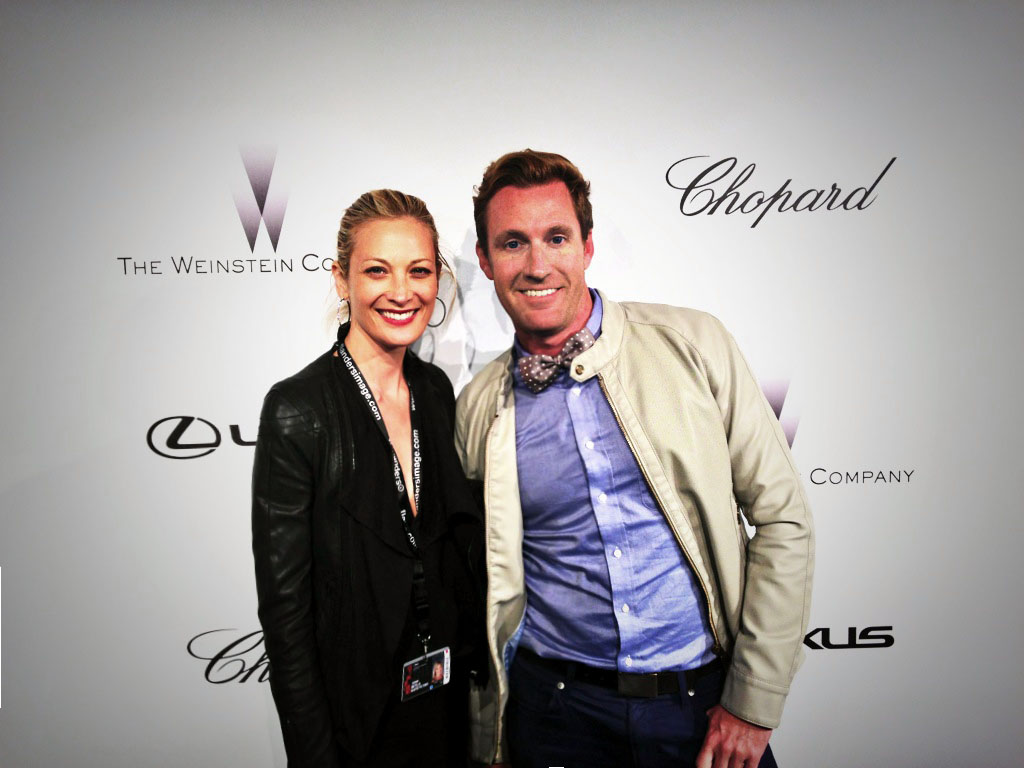 The Weinstein Company party at Cannes Film Festival. Blueyed Producer Jamee Natella with CW3PR publicist Charley Walters.