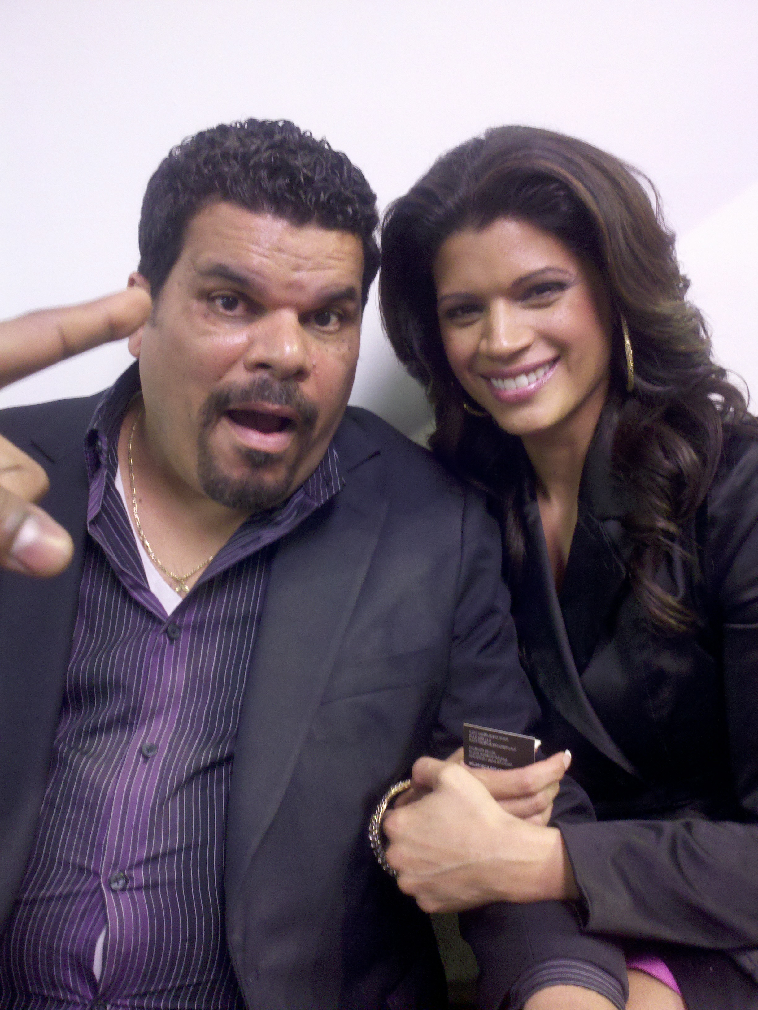 Andrea Navedo & Luis Guzman on the set of HBO's How to Make it in America