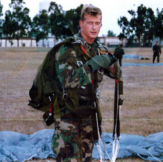 Mike Naylor after a HALO Jump Italy Summer of 1999.