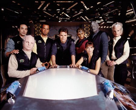 Dean Marshall, Dylan Neal and Myriam Sirois in Babylon 5: The Legend of the Rangers: To Live and Die in Starlight (2002)