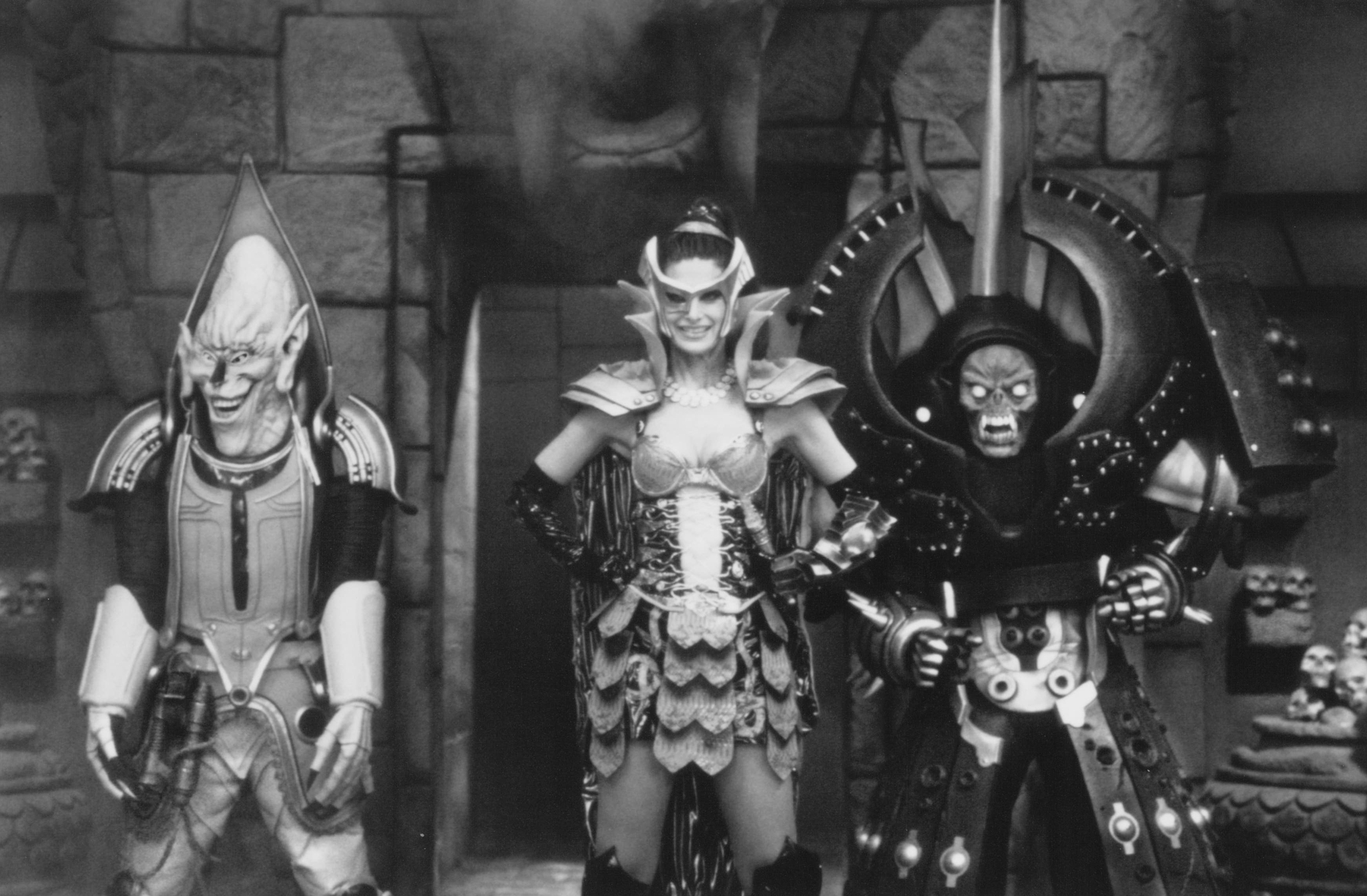 Still of Hilary Shepard, Nakia Burrise, Jason David Frank, Edwin Neal, Danny Wayne and Catherine Sutherland in Turbo: A Power Rangers Movie (1997)