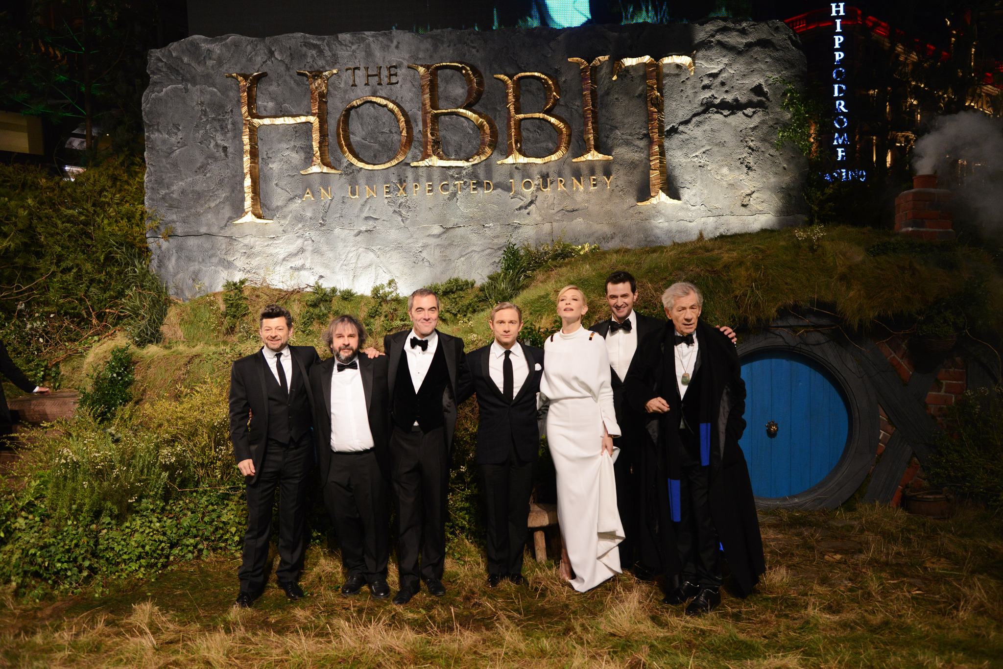 Cate Blanchett, Peter Jackson, Ian McKellen, Richard Armitage, Martin Freeman, James Nesbitt and Andy Serkis at event of Hobitas: nelaukta kelione (2012)