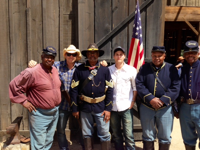 Ingo Neuhaus with members of the U.S. Army 10th Cavalry Buffalo Soldiers, a group dedicated to preserving the history of this decorated unit. With Brad Neuhaus.