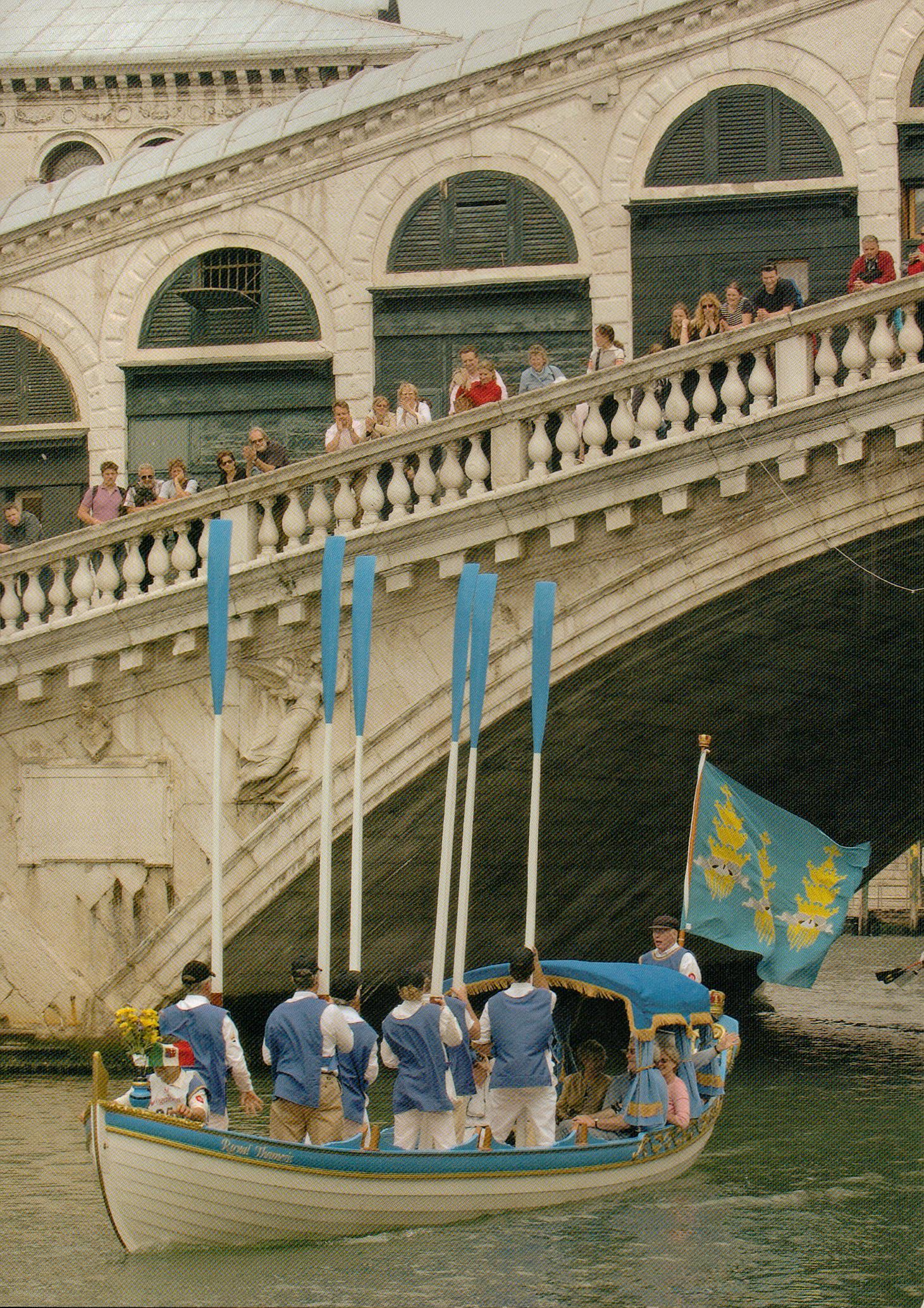 Sophie Neville rowing the marathon Voga Longa in Venice with Olympic gold medalist Ed Coode