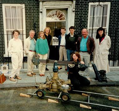On the back lot at BBC Elstree Studios, where they had a mock-up of No 10 Downing Street in about 1990