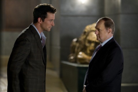 Still of Noah Wyle and Bob Newhart in The Librarian: The Curse of the Judas Chalice (2008)