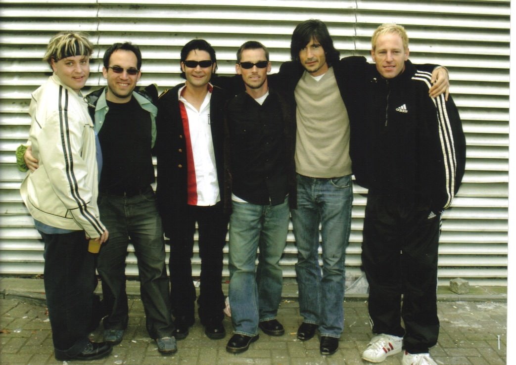 Cast of Lost Boys at London reunion, 2006. (left to right) Corey Haim, Jamison Newlander, Corey Feldman, Chance Michael Corbitt, Billy Wirth, Brooke McCarter