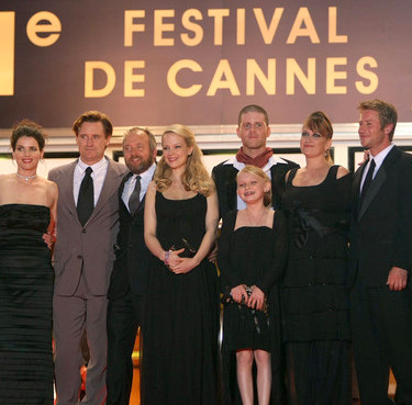 (From L) US actor Bill Pullman, British actress Julia Ormond, US actors Gill Gayle, Pell James, Mac Miller, Charlie Newmark, director Jennifer Lynch pose as they arrive to attend the screening of their film 'Surveillance' at the 61st Cannes International