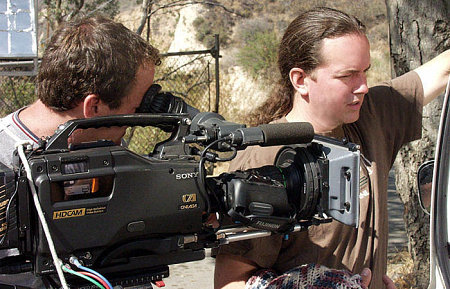 Director Michael Burnett and Cinematographer Peter Ney on location filming Creature Unknown.