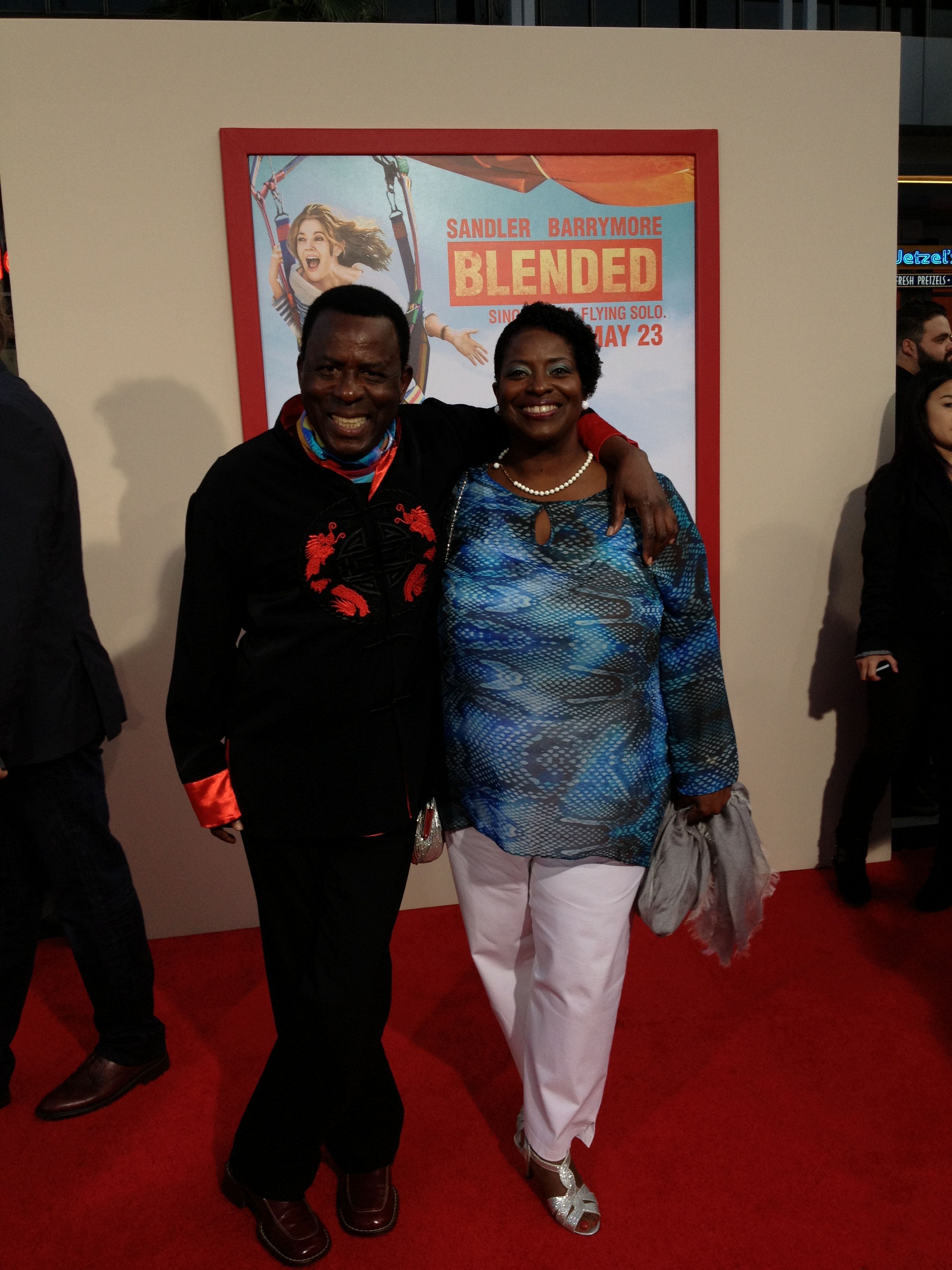 Abdoulaye N'Gom and wife on the red carpet for Blended