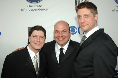 Michael McGrath, Casey Nicholaw and Christopher Sieber