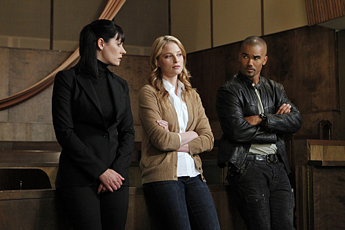 Still of Shemar Moore, Paget Brewster and Rachel Nichols in Nusikalstami protai (2005)