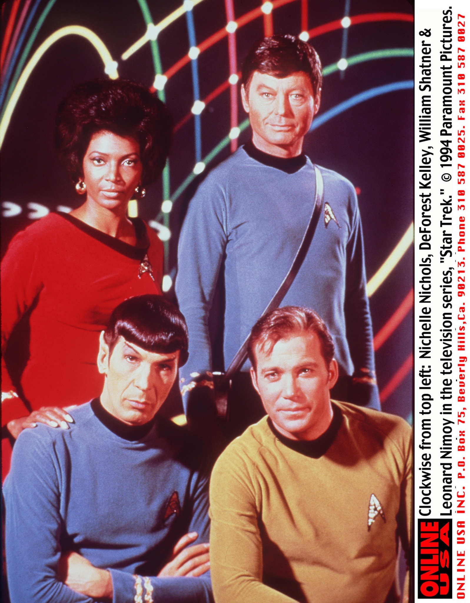 Leonard Nimoy, William Shatner, DeForest Kelley and Nichelle Nichols