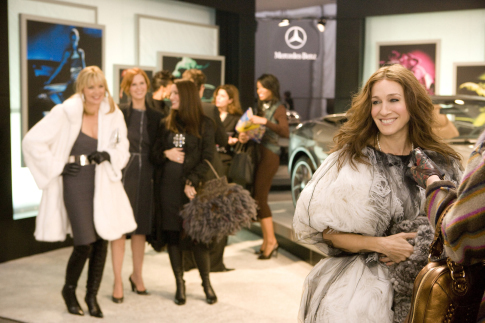 Still of Kim Cattrall, Sarah Jessica Parker, Kristin Davis and Cynthia Nixon in Seksas ir miestas (2008)