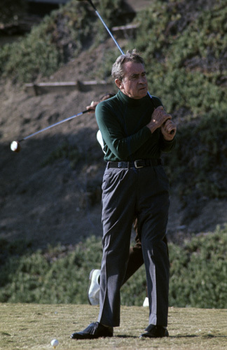 Richard Nixon golfing circa 1978