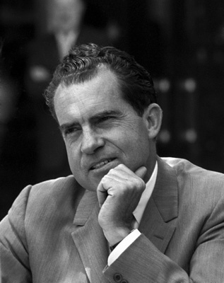 Richard Nixon at a signing for his book 