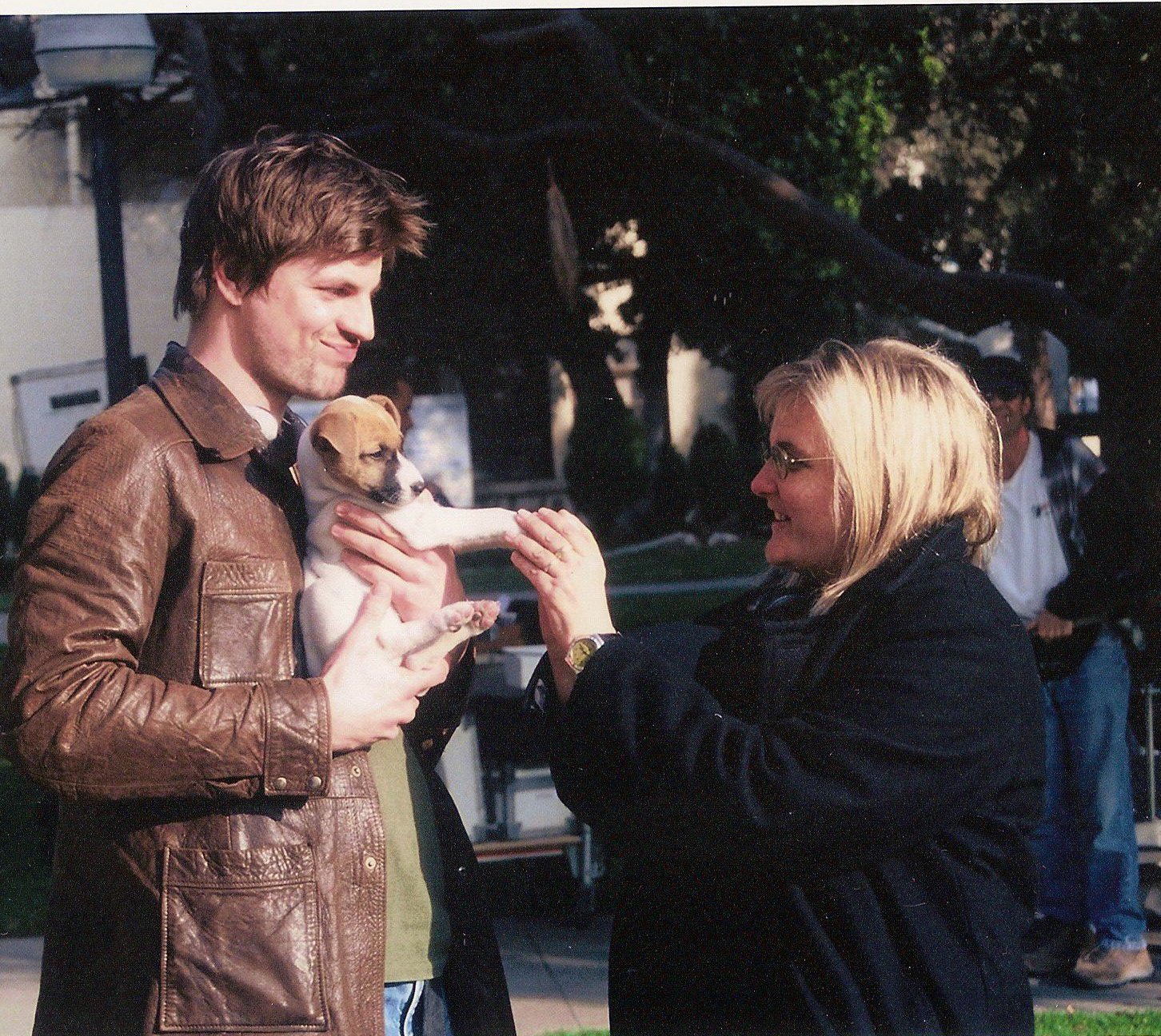 on set of New York Summer Project (aka the Revolution) with actor Gale Harold and writer/director/producer Michele Noble