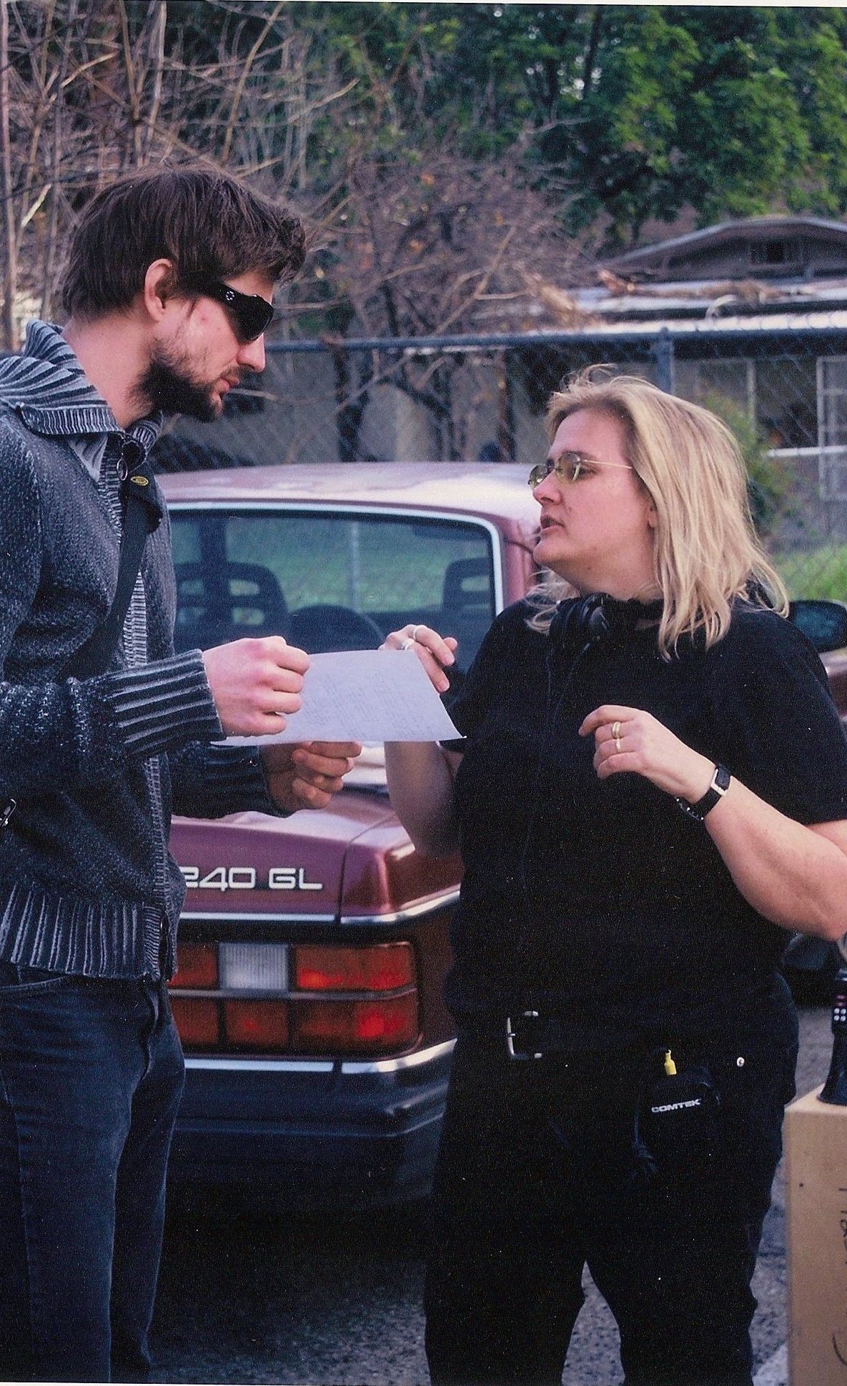 Actor Gale Harold and writer/director/producer Michele Noble on set of her film, New York Summer Project (aka the Revolution)