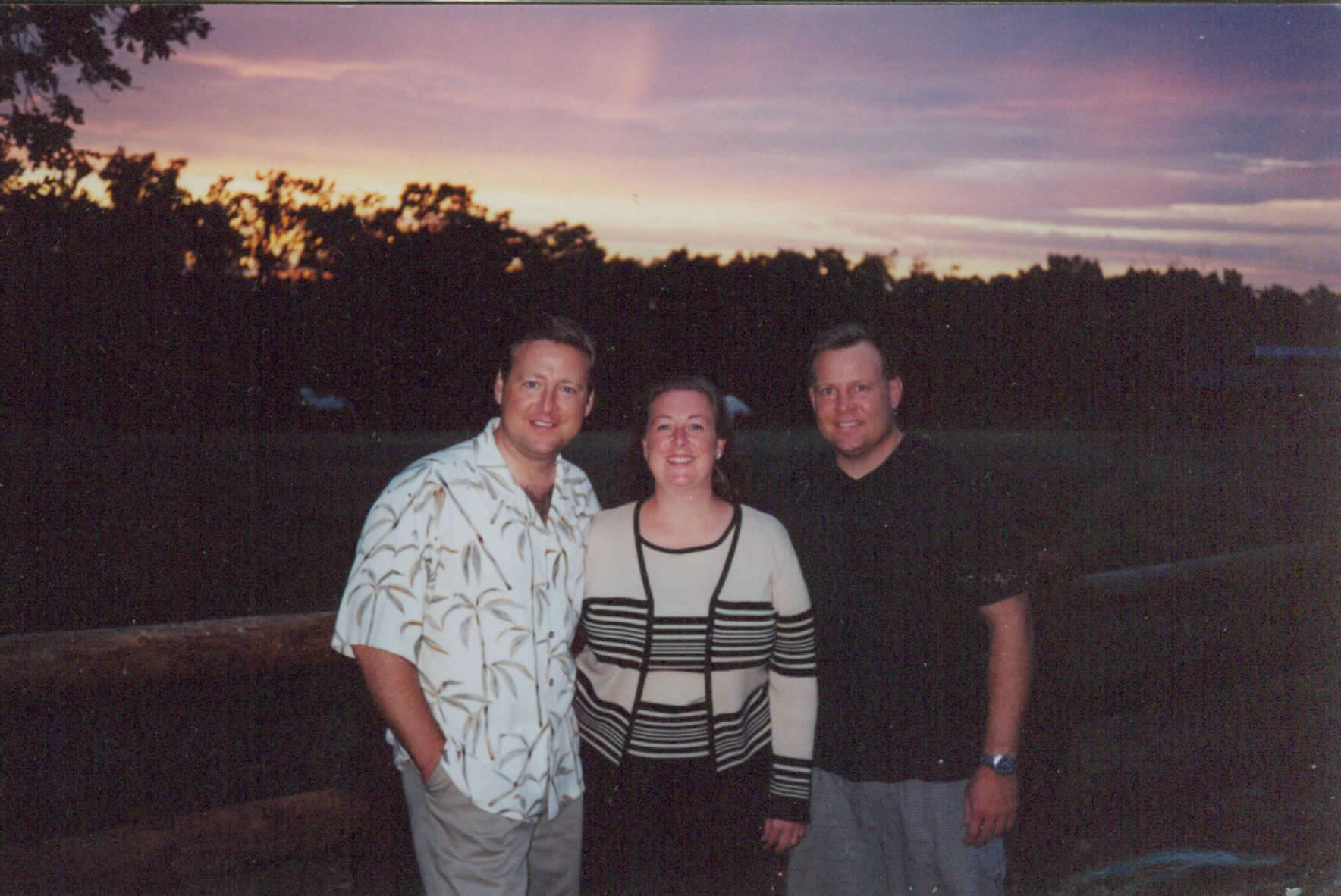 PATT NODAY: (left) seen with siblings Amy and Kelly at the family's 30-acre ranch at Lake Tapawingo, Missouri, just outside of Kansas City.