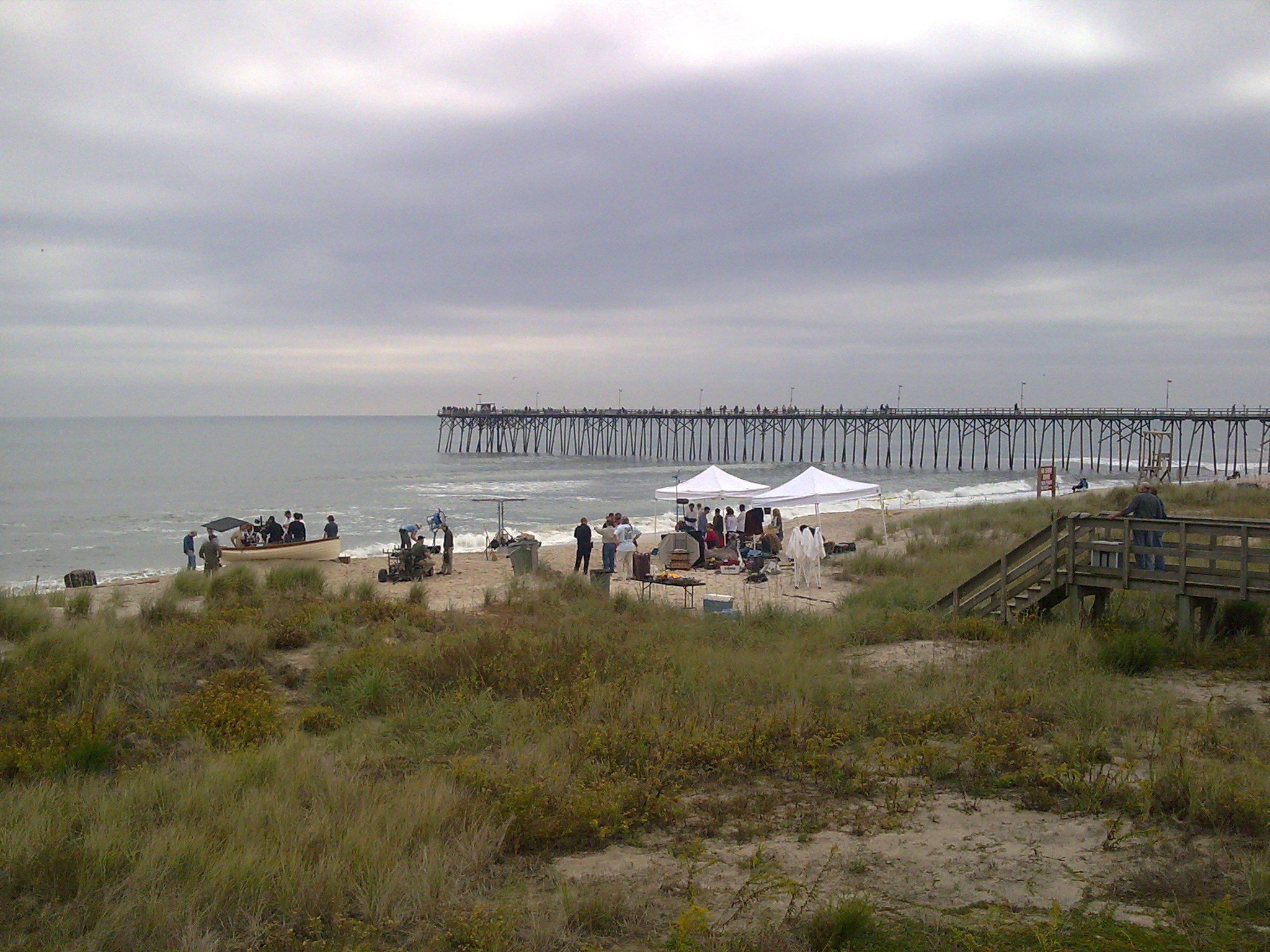 PATT NODAY: while filming on-location in Kure Beach, North Carolina to make another TV commercial for the North Carolina Education Lottery campaign.