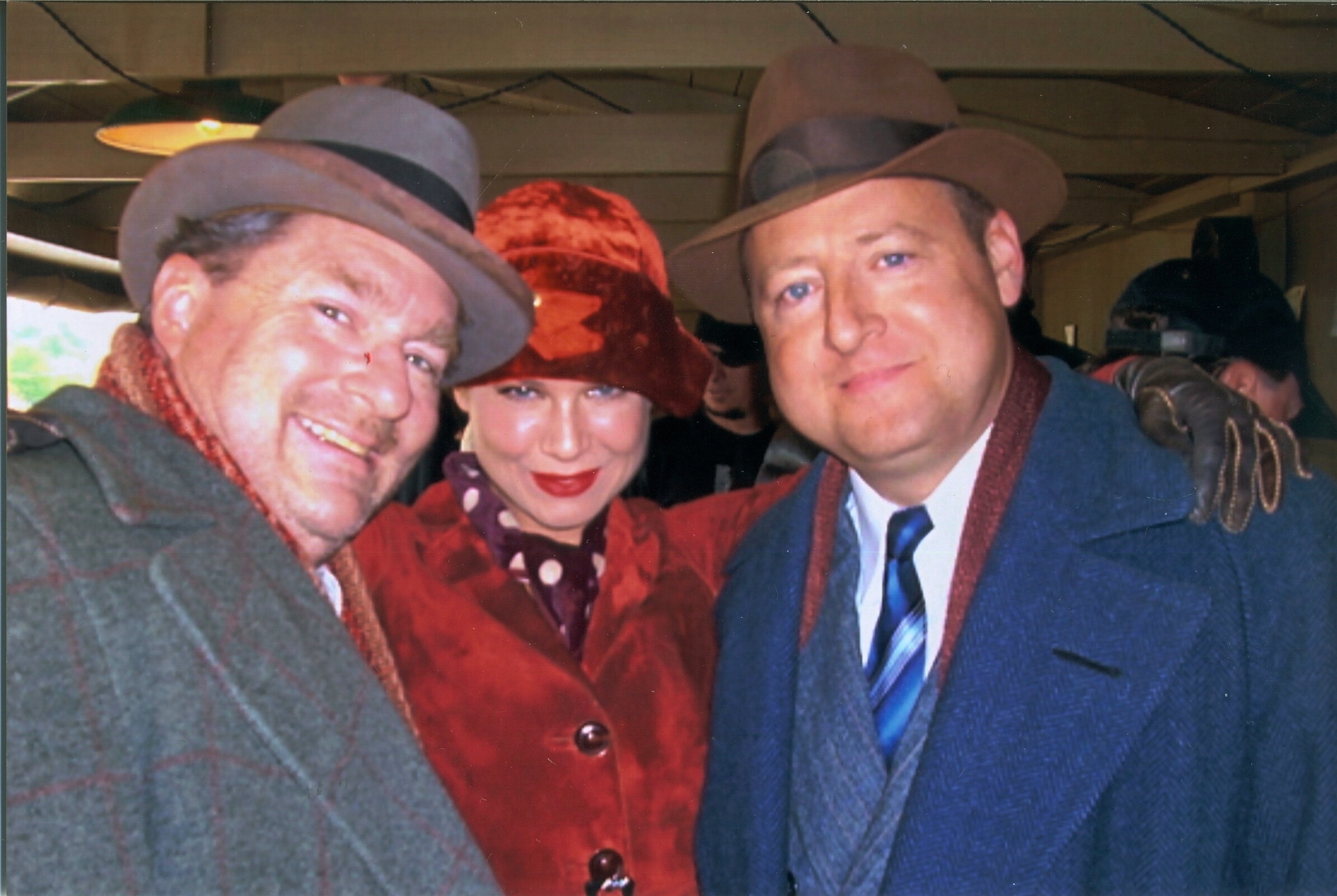 LEATHERHEADS: Patt Noday: (right) on-location with Stephen Root, Renee Zellweger in Charlotte, NC filming the screwball football comedy, 