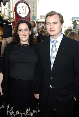Christopher Nolan and Emma Thomas at event of Betmenas: Pradzia (2005)