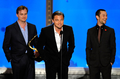 Leonardo DiCaprio, Joseph Gordon-Levitt and Christopher Nolan