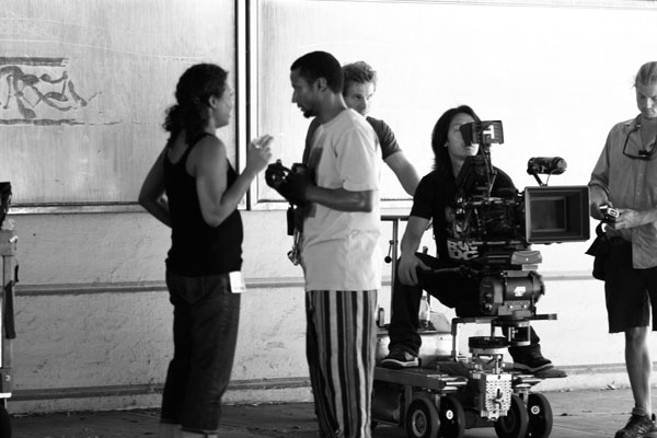 Elvis Nolasco With Director A.Sayeeda Clarke On Set Of 