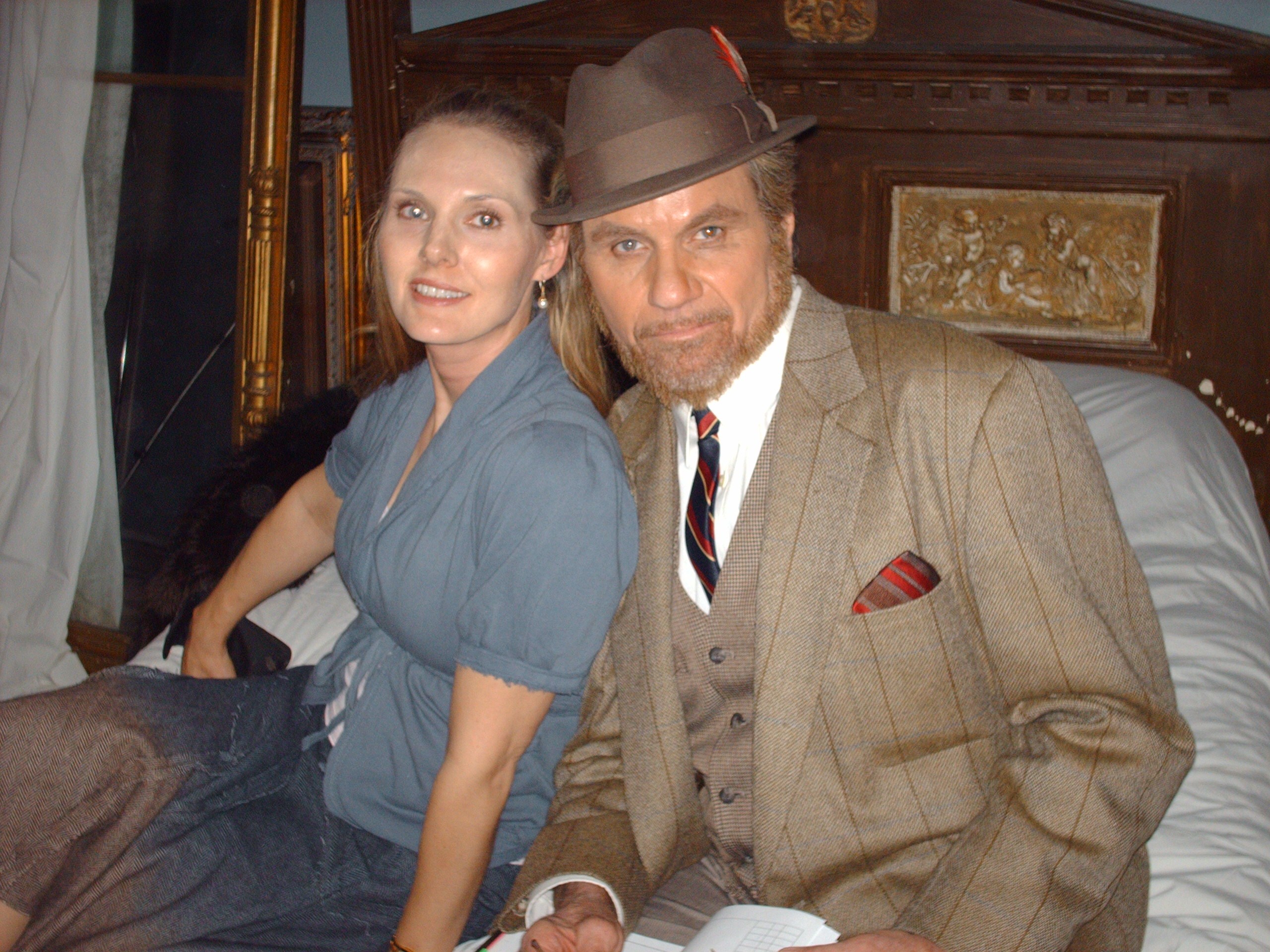 Katherine Norland and Martin Kove on the set of Reality Fright Night